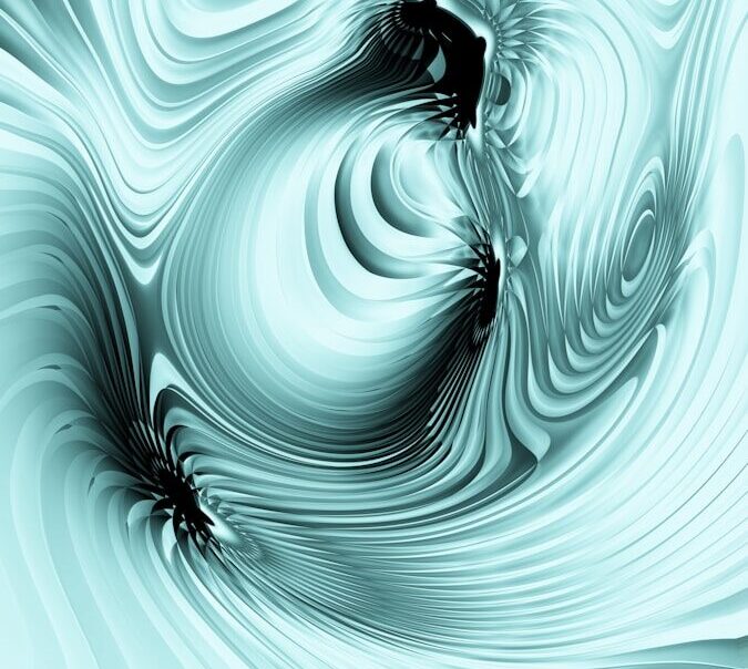 Abstract swirling light blue and black pattern
